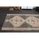 1970s Turkish Oushak Handmade Wool Cotton Brown Runner Rug 120x314