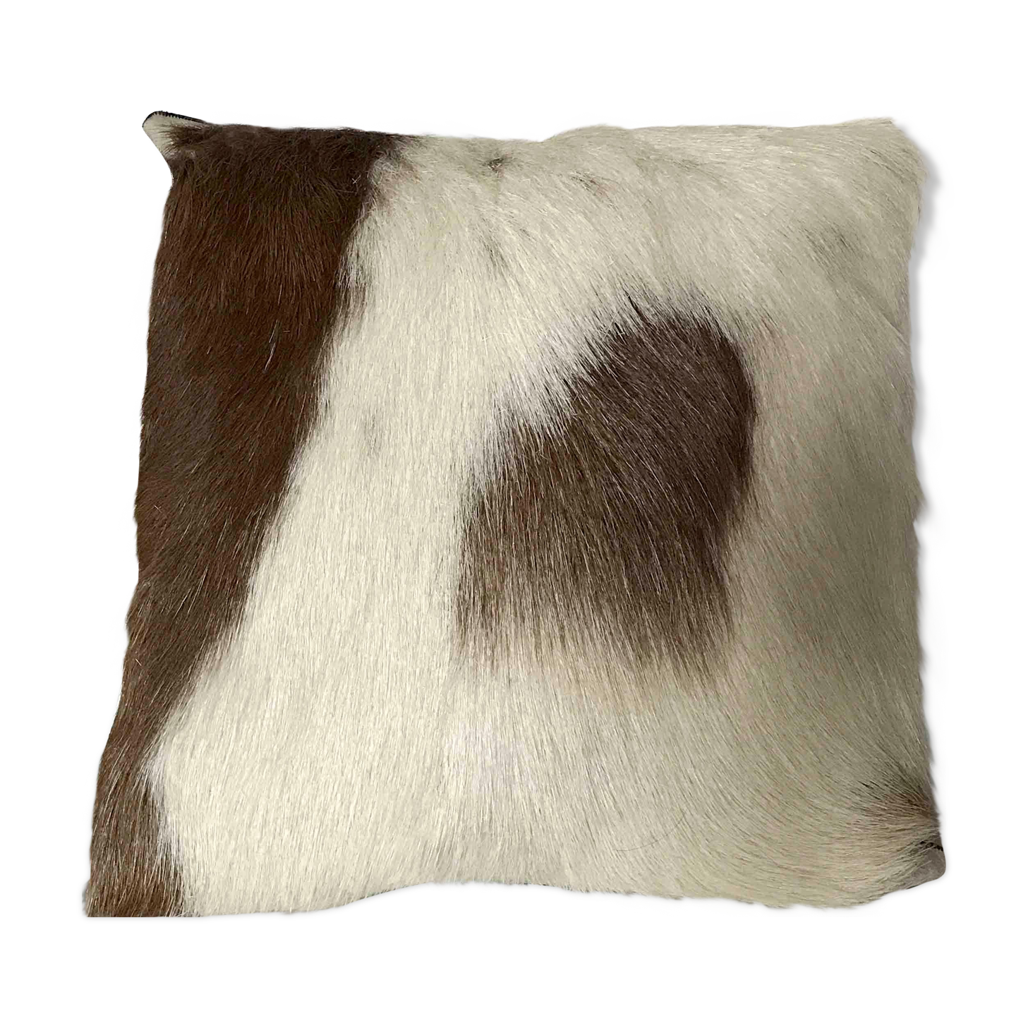 Coussin en cuir et peau 36x36cm