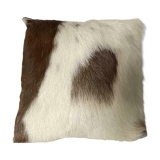 Coussin en cuir et peau 36x36cm