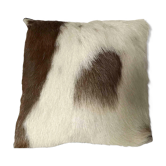 Coussin en cuir et peau 36x36cm