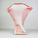 Vintage Murano vase in red and white, Italy, 1970s.