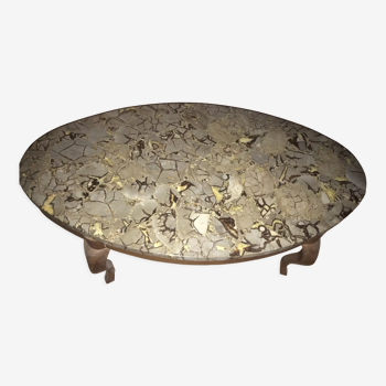 Oval septaria coffee table