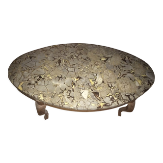 Oval septaria coffee table