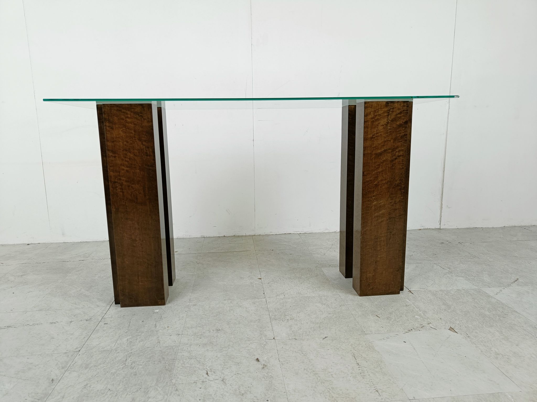 Vintage burl wood console, 1980s