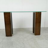 Vintage burl wood console, 1980s