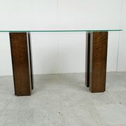 Vintage burl wood console, 1980s