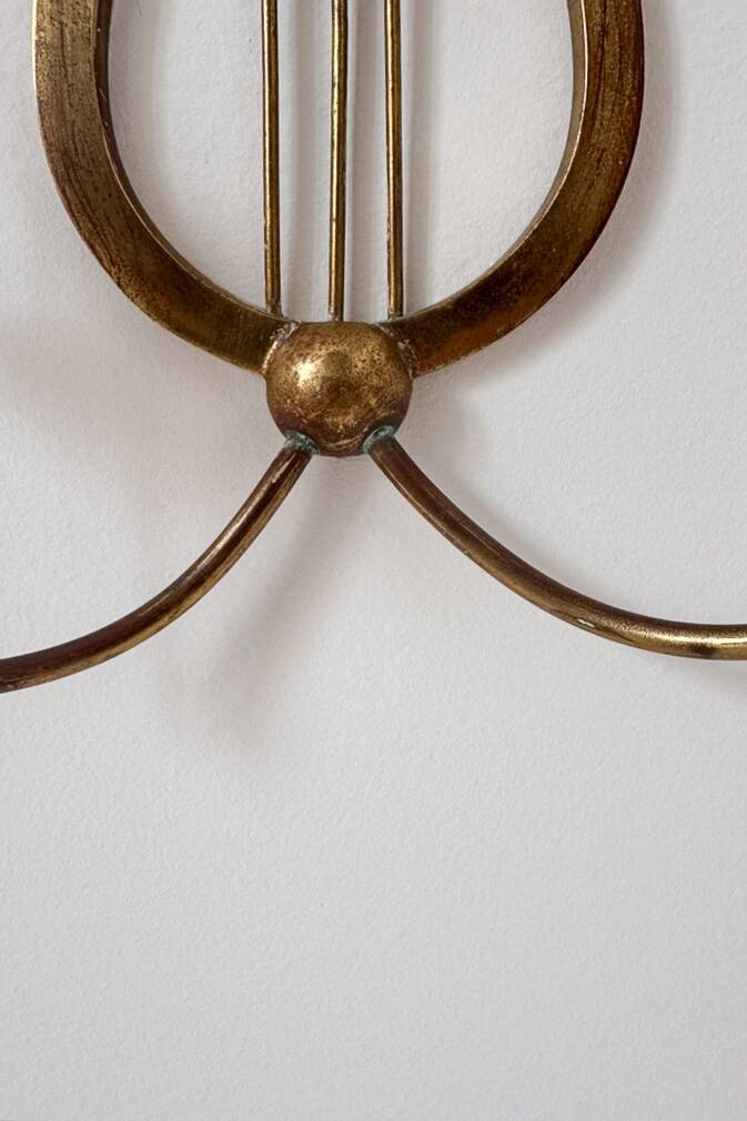 Pair of vintage brass candle sconces, France, 1940.