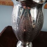 Oriental art silver metal vase