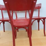 4 red chairs bistro Baumann
