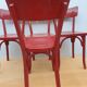 4 red chairs bistro Baumann