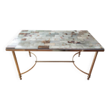 Vintage coffee table with onyx top