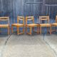 Set de 8 chaises en orme et paille Maison Regain