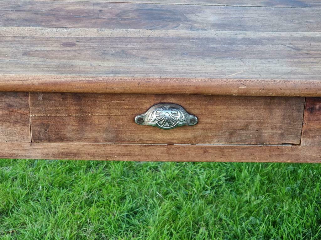 Antique farmers table French kitchen table walnut