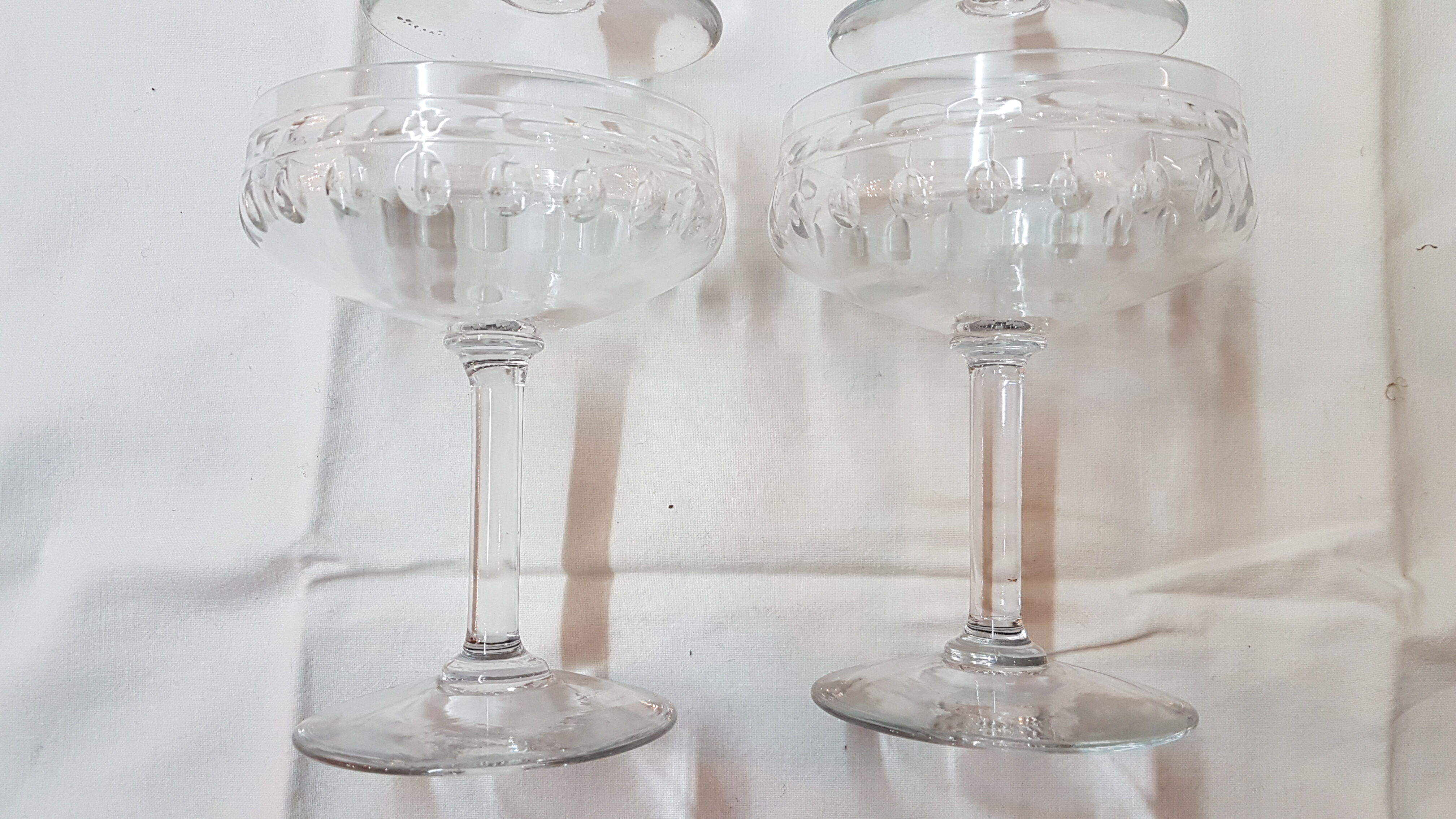 Set of 4 glasses cut Crystal