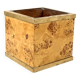 Hollywood regency burl and brass plant pot, Vivai del Sud Italy 1970s
