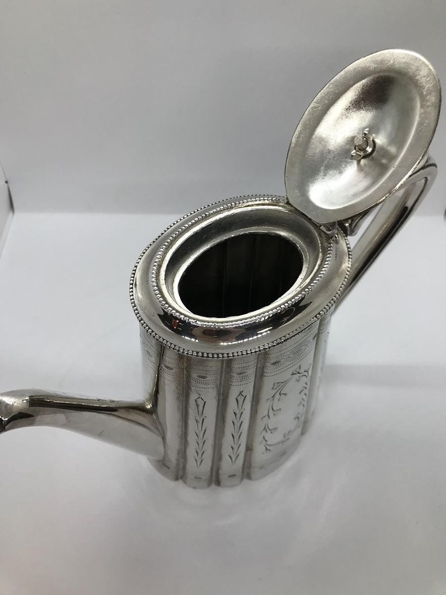 Silver metal teapot