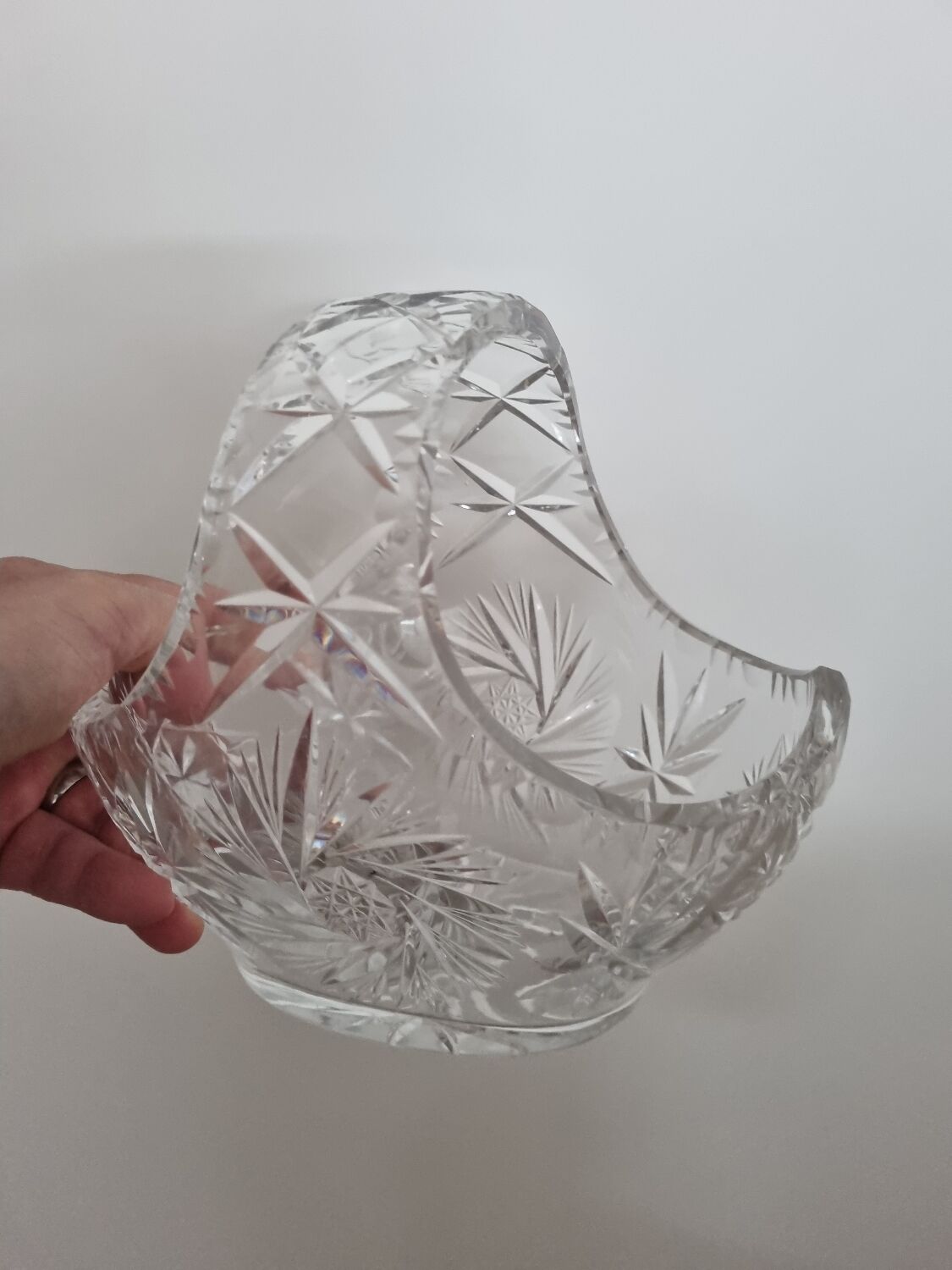 Bohemian crystal fruit basket