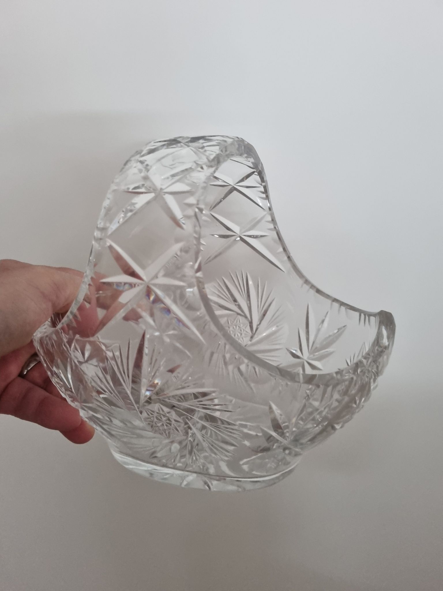 Bohemian crystal fruit basket