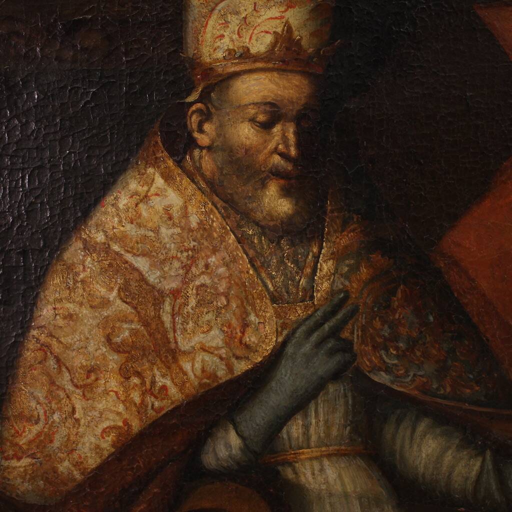Great 17th century painting, Innocent III confirms the Franciscan Rule