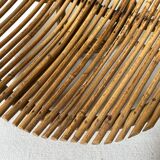 Rattan fruit basket with handle, 1970s