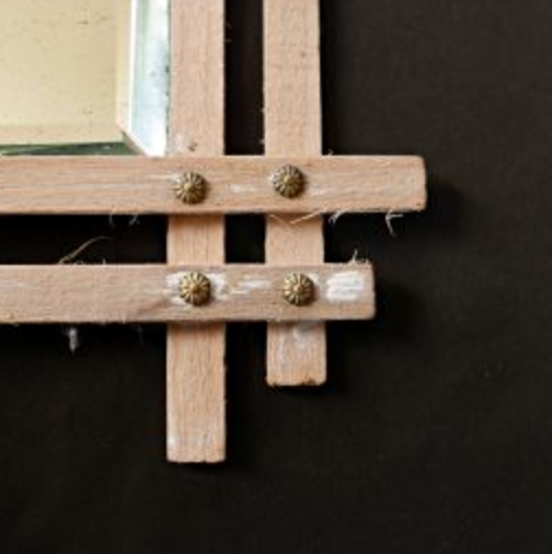Early twentieth wooden beveled mirror  29x35cm