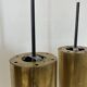 Set of 3 vintage pendant lights in solid brass, France 1960s