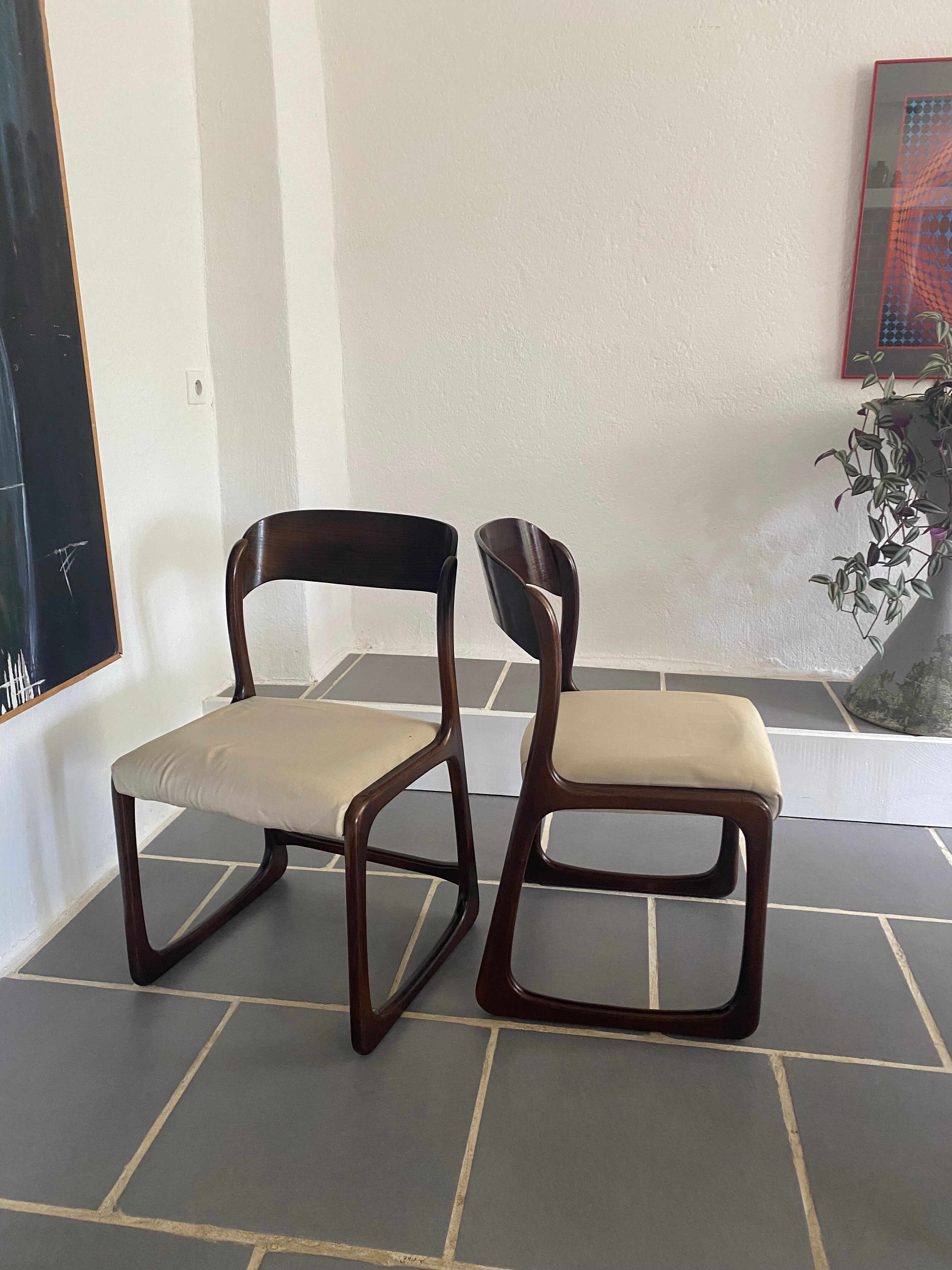 Pair of Baumann chairs model sled
