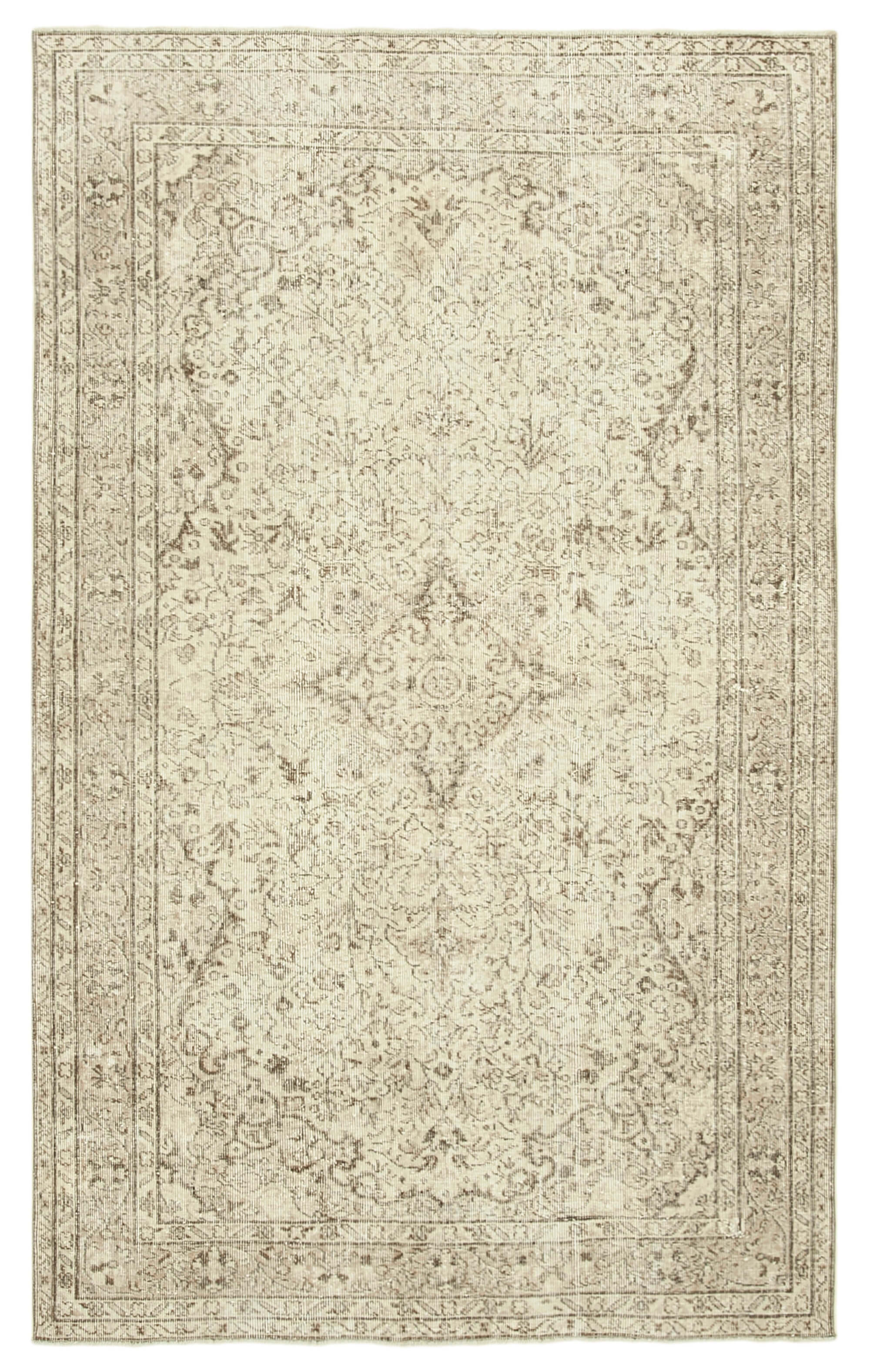 Hand-knotted wool turkish beige rug 165 cm x 267 cm