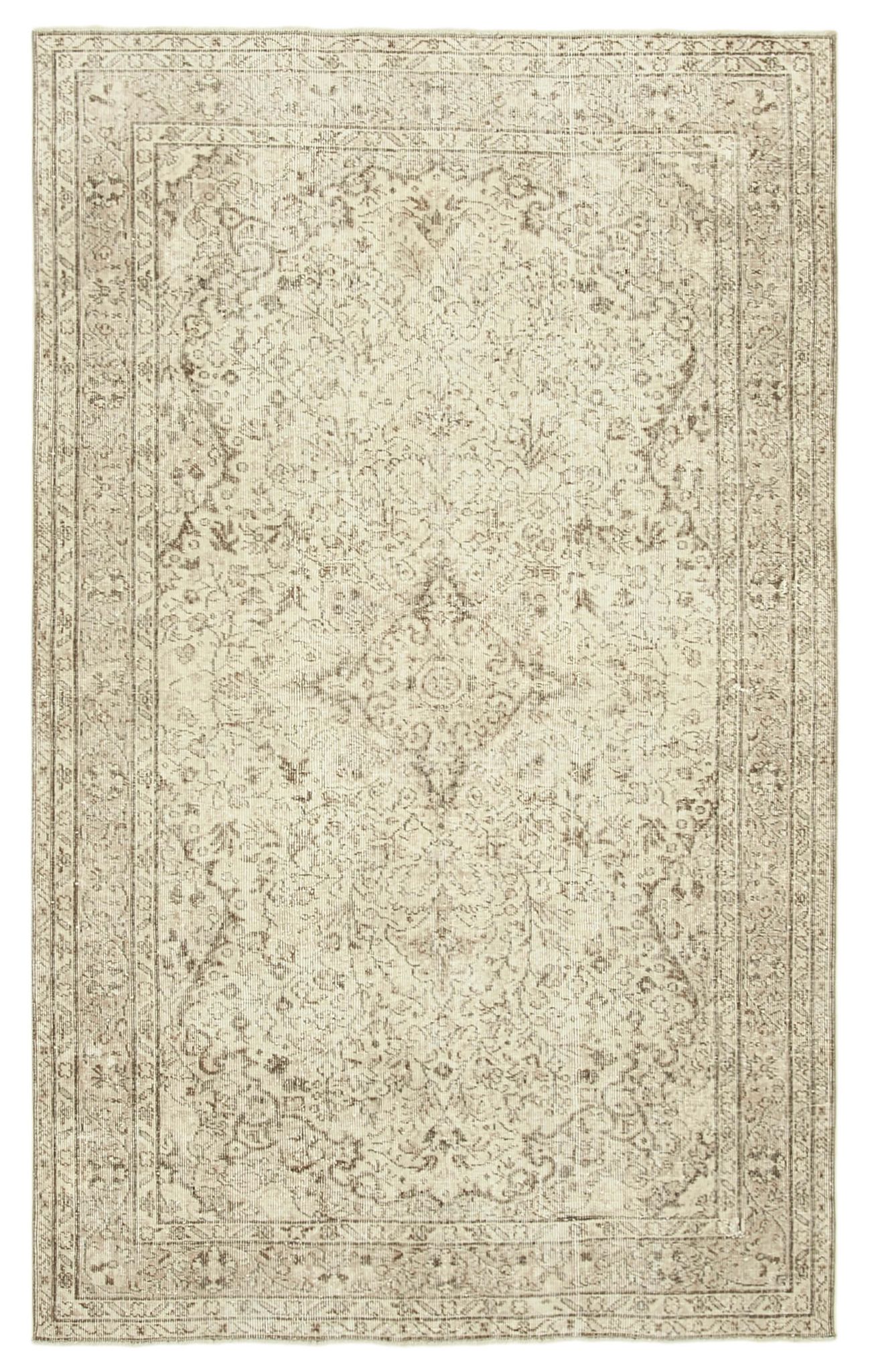 Tapis beige turc en laine tissé à la main 165 cm x 267 cm
