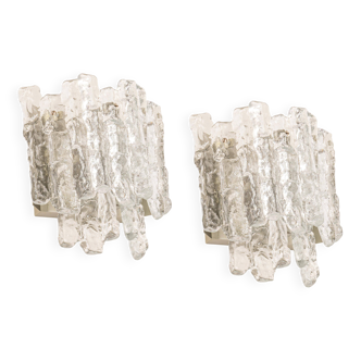 Pair of large Kalmar Murano wall sconces, Austria, 1960s.