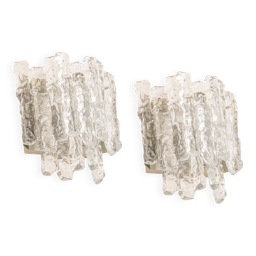 Pair of large Kalmar Murano wall sconces, Austria, 1960s.