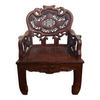 Vietnamese armchair carved in solid wood