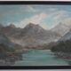 Hand painted painting, oil on fiberboard, signed, Czechoslovakia, 1960's.