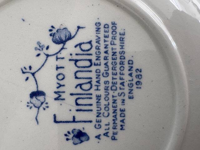 2 soup plates and 1 Myott Finlandia dish