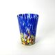 Set of 6 blown glass Venetian glasses with Murano murrine.