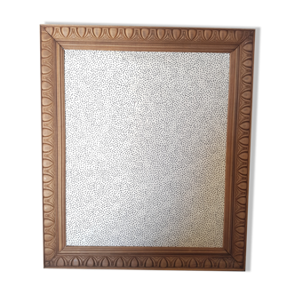 Magnetic frame in carved wood and Nepalese paper rice grain natural background