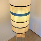 Large designer floor lamp - solid wood base - unique lampshade