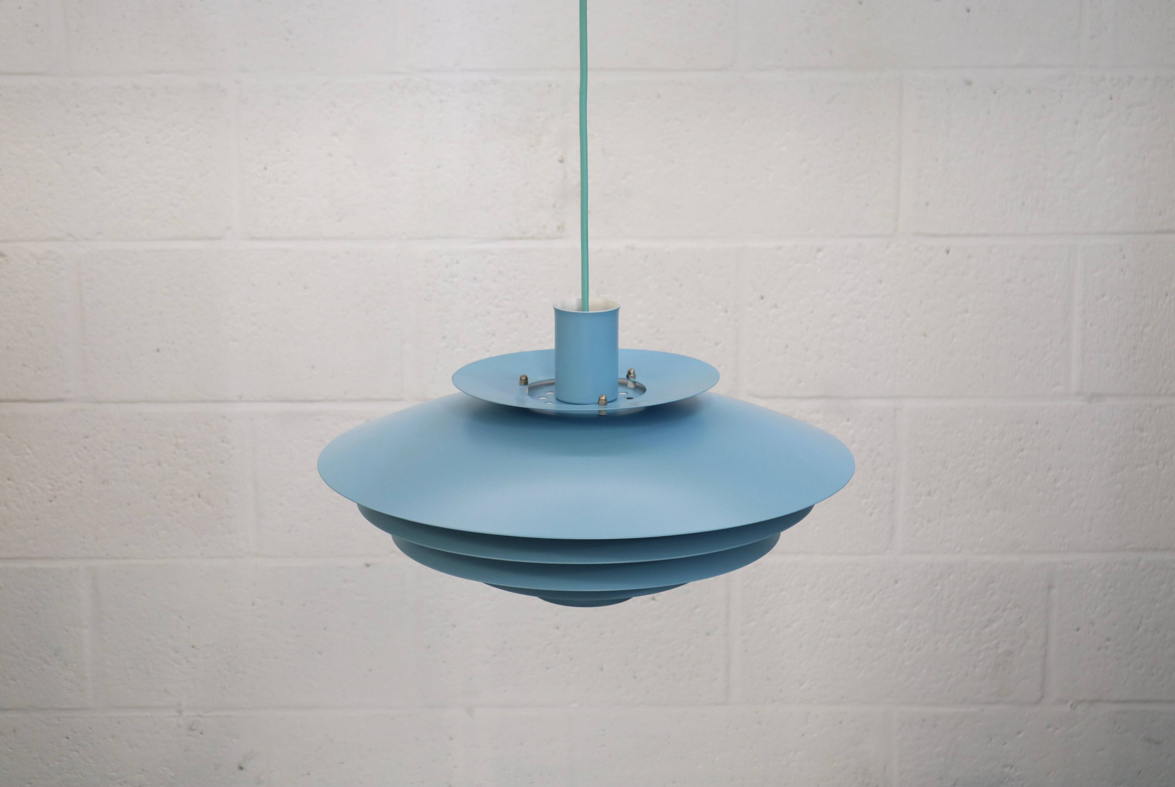 Unique blue colored Nordic Pendant Lamp by Form Light model 52610, Denmark