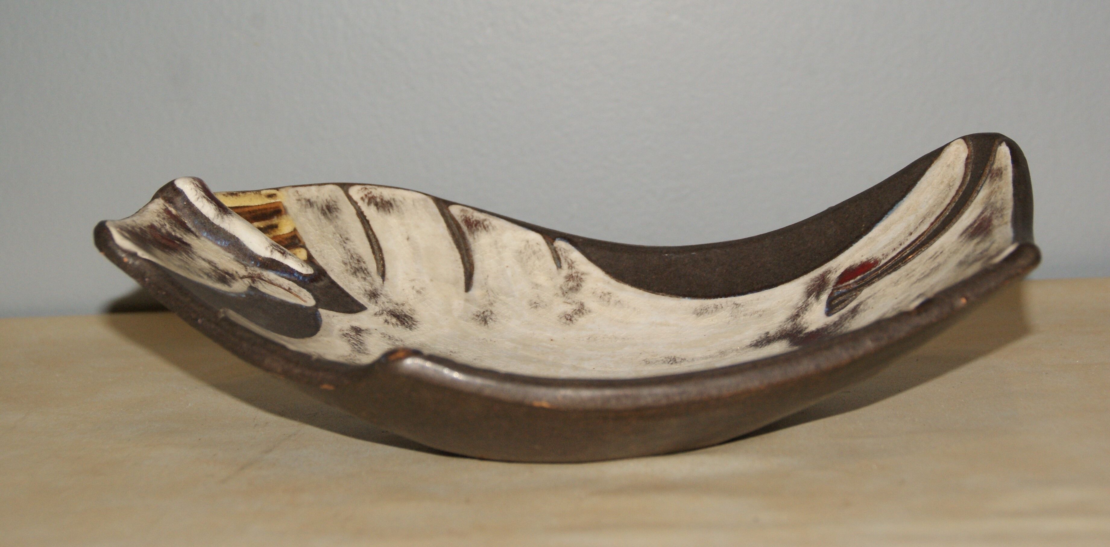 Empty Swiss ceramic pocket KOHLER BIEL pottery alpine pastures cow bell