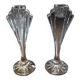 1 set of 2 vintage crystal candle holders