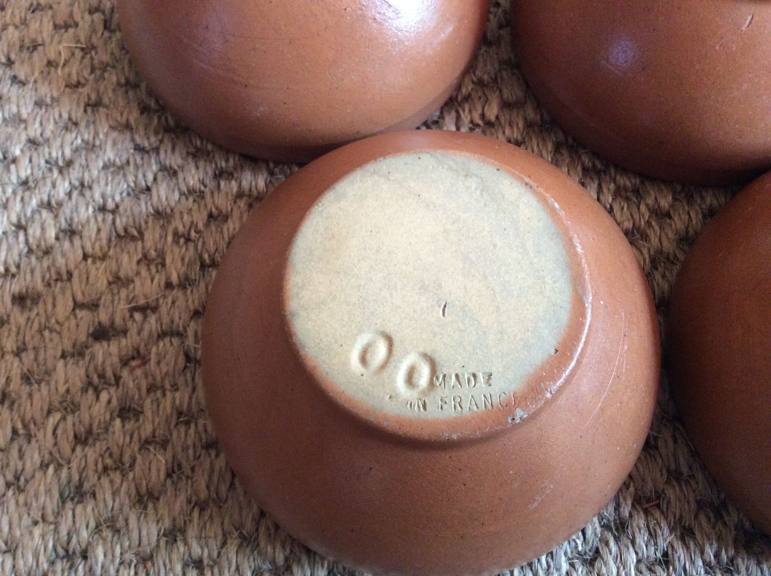 Series of 5 stoneware bowls