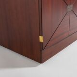 Vintage bar cabinet with brass markings