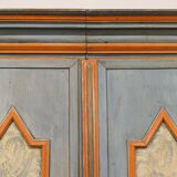 Folk art painted bridal armoire