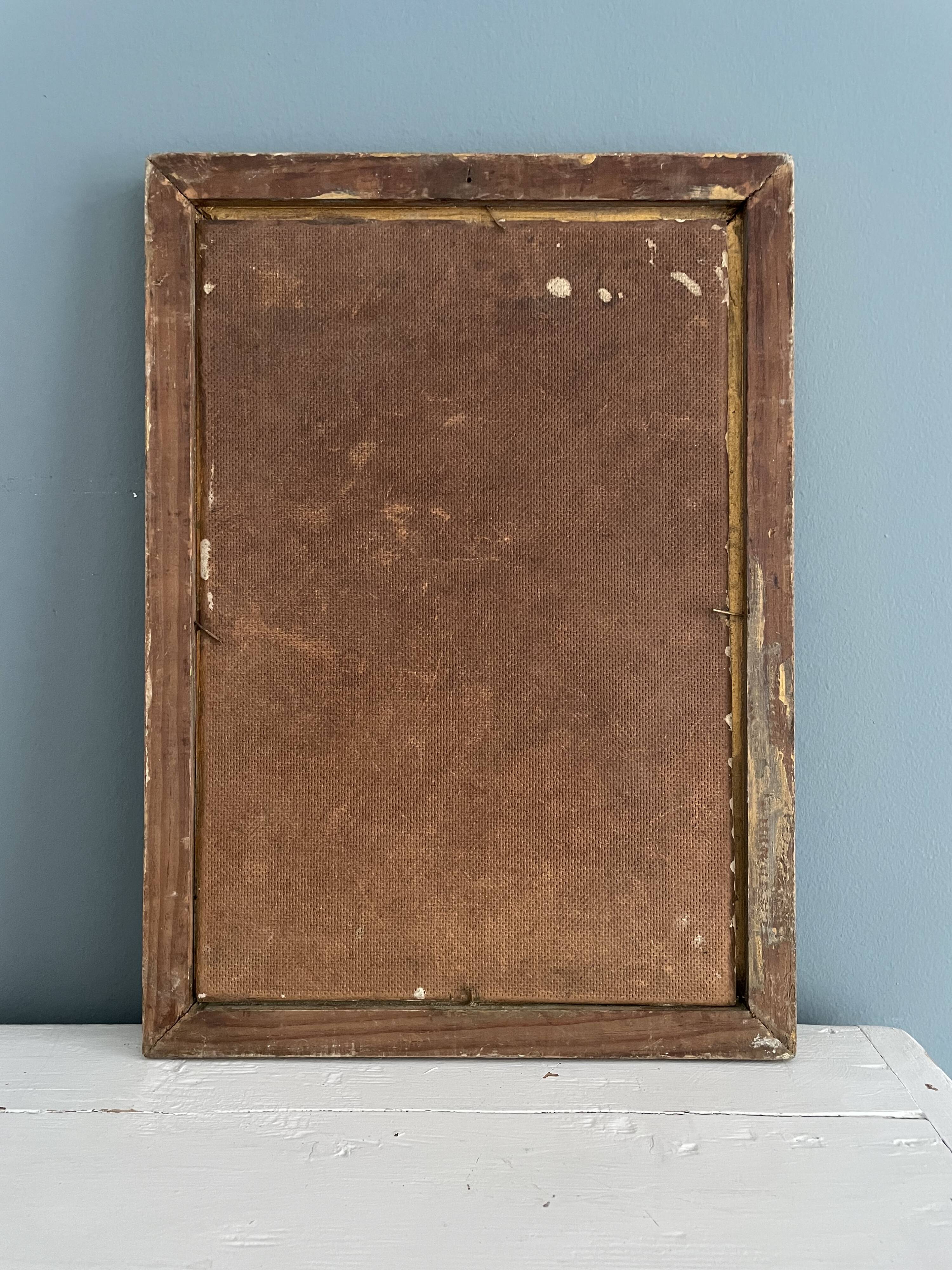 Old painting, mountain landscape signed Billet