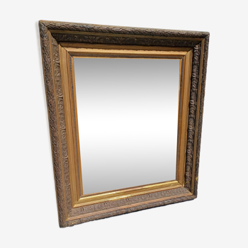 Wood and gilded Stuk mirror 19th