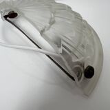 Art Deco half-dome pressed glass wall lamp