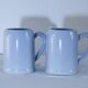 Set of 2 stoneware tankards / mugs 50cl light blue