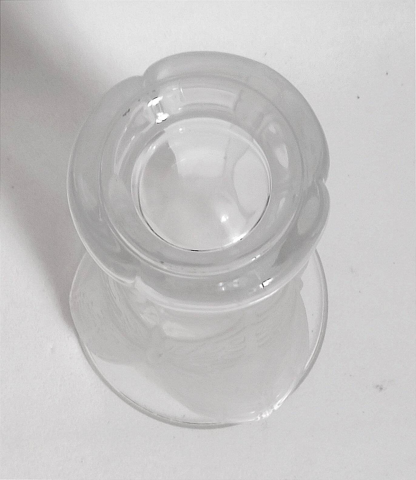 Cristal d'Arques vase with frosted glass butterfly relief Height 20 cm