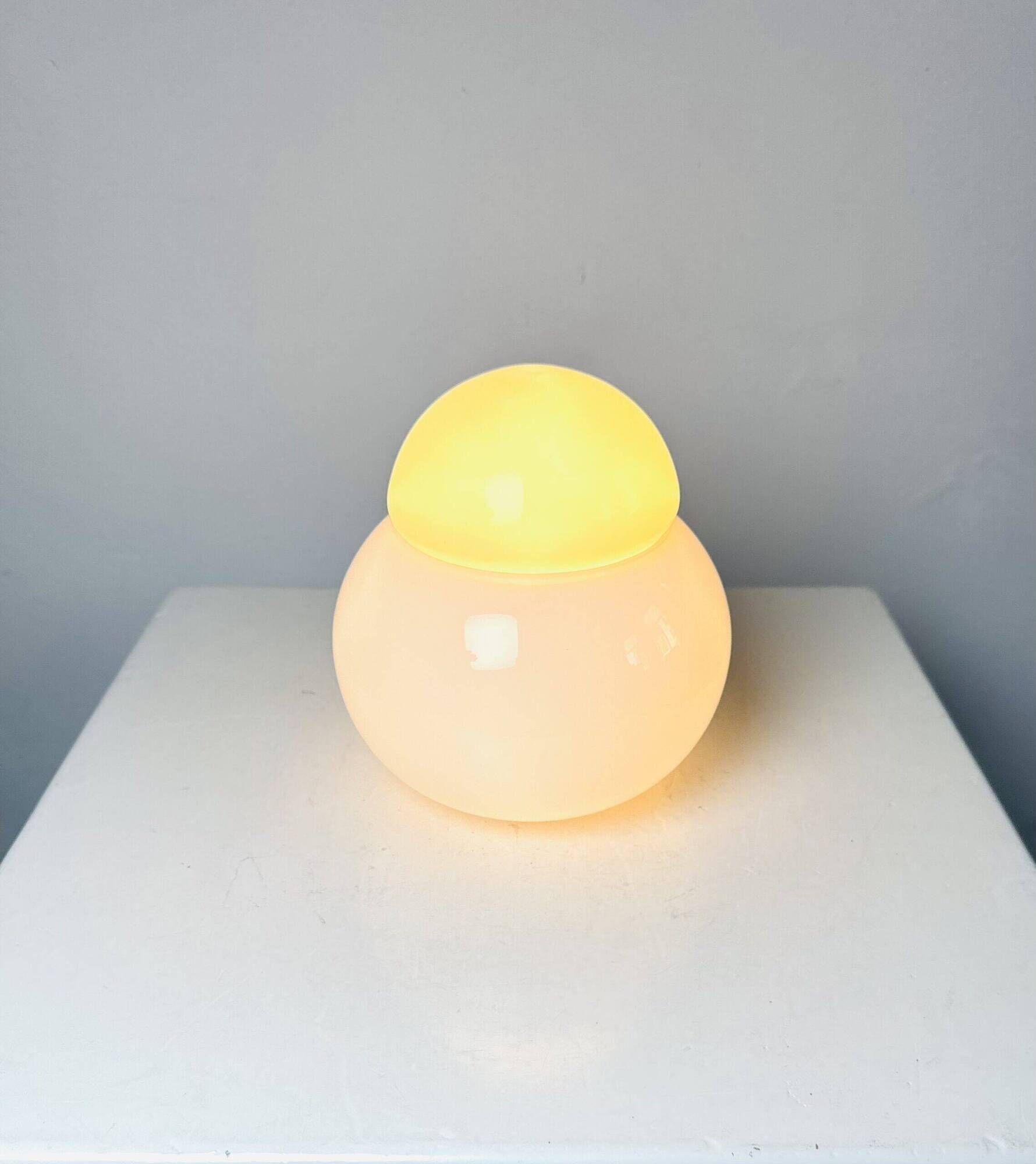 Daruma Picolla Model 5028 Milk Glass Sphere By Sergio Asti For Candle Milano, Italy 1980S