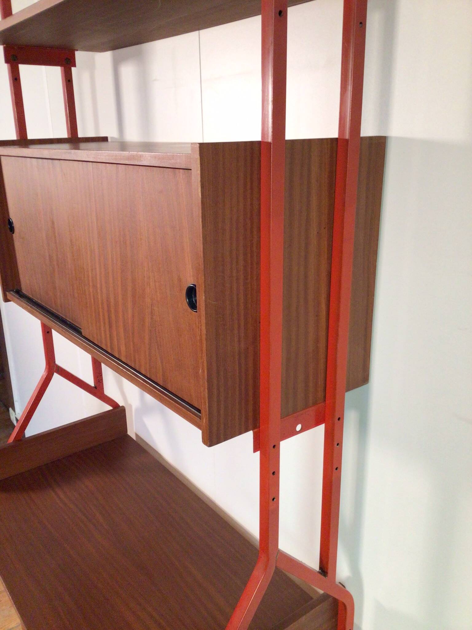 Vintage freestanding wall unit with desk